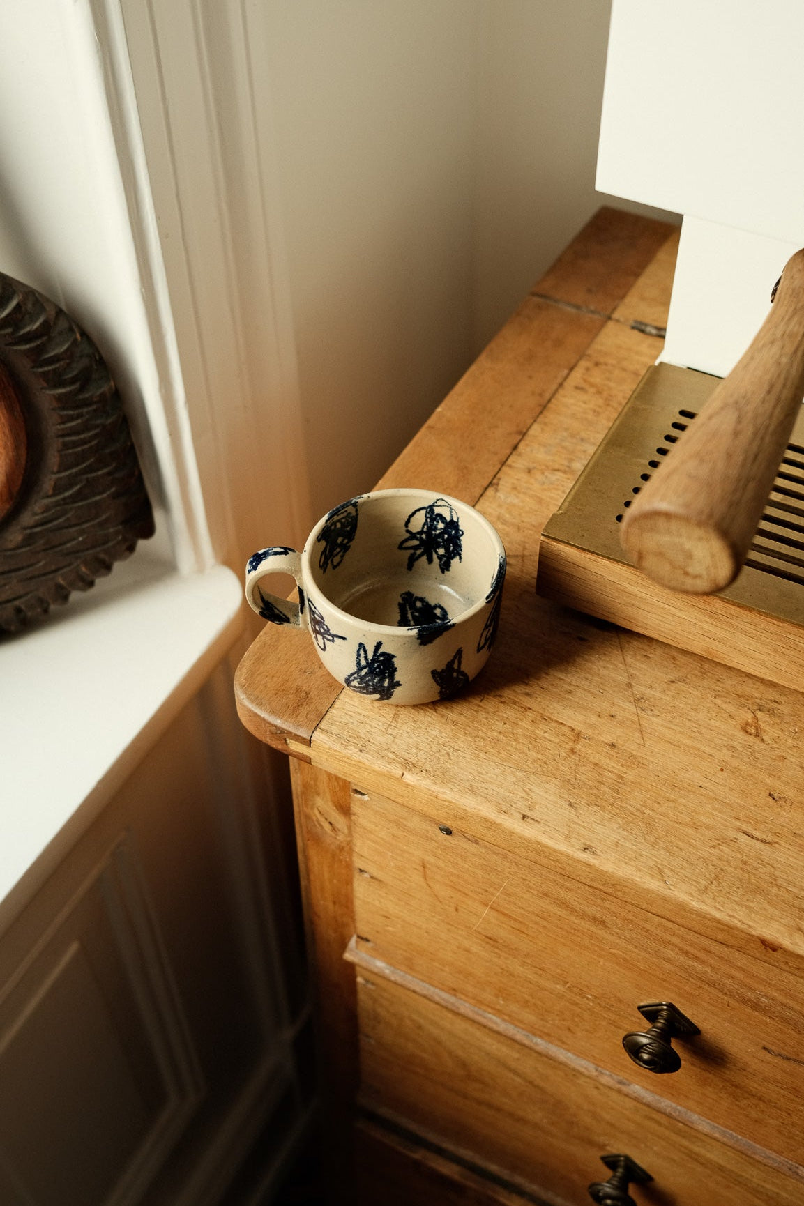 Vintage Mug in Rainy Clouds