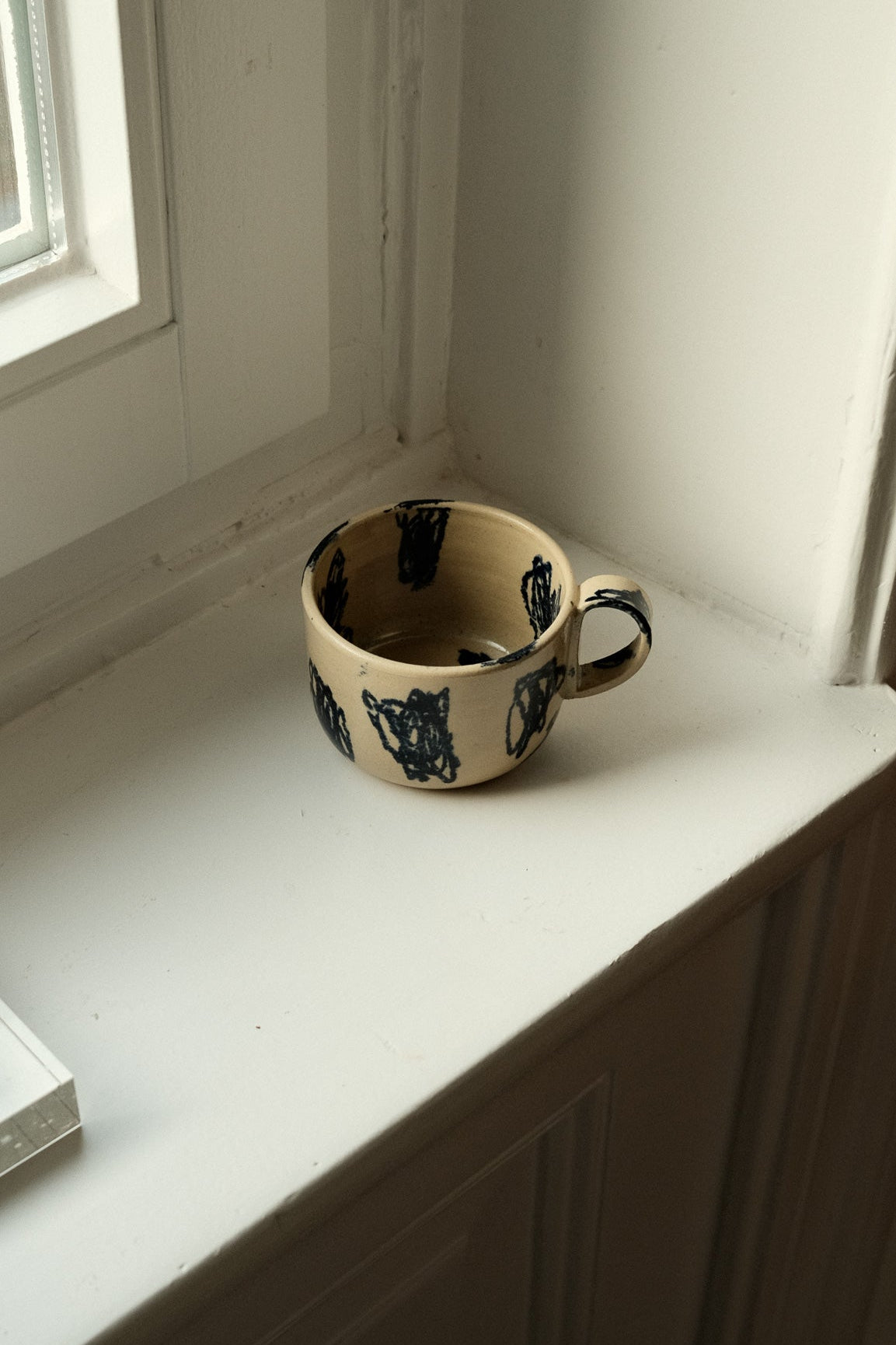 Vintage Mug in Rainy Clouds